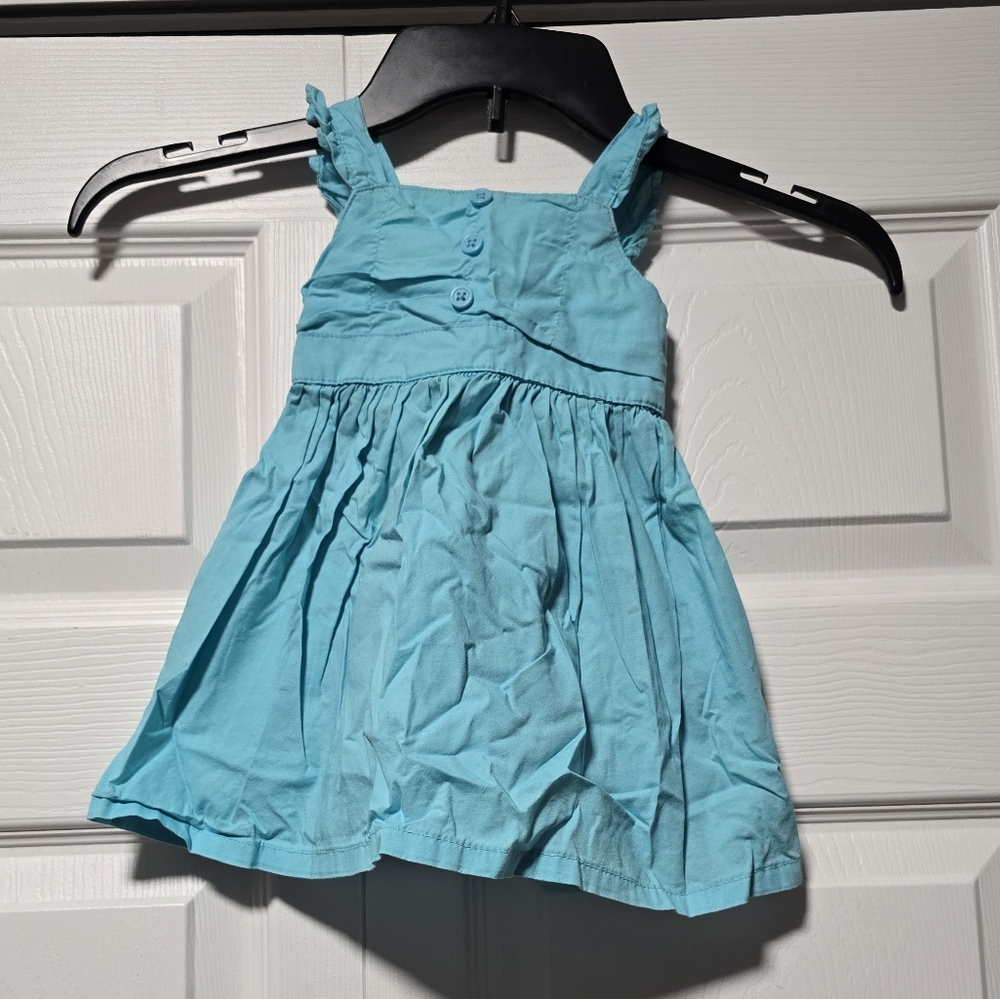 Blue Pleated Spaghetti Strap Sundress